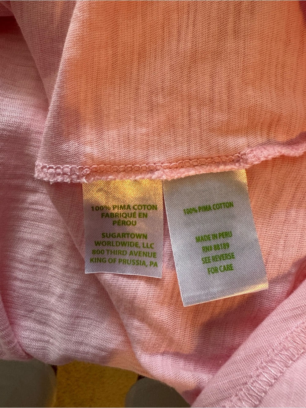 LILLY PULITZER Etta V-Neck Top, Pale Pink, Size Large, CALLALILLY PINK, EUC - Picture 4 of 4